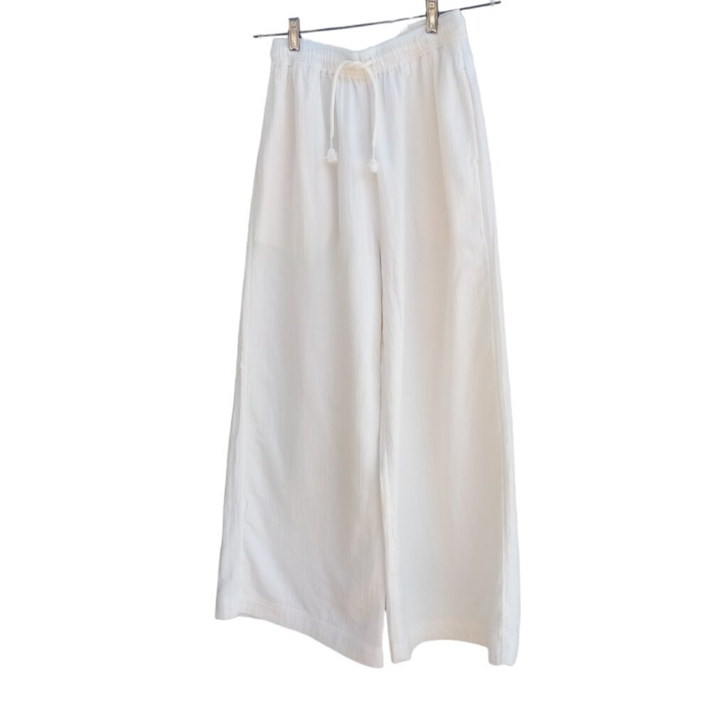 Madewell wide leg boho gauzy cream swim cover sz xxs NEW (#0085)